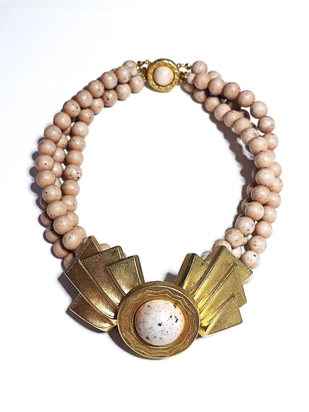 Egyptian Revival Art Deco bib necklace